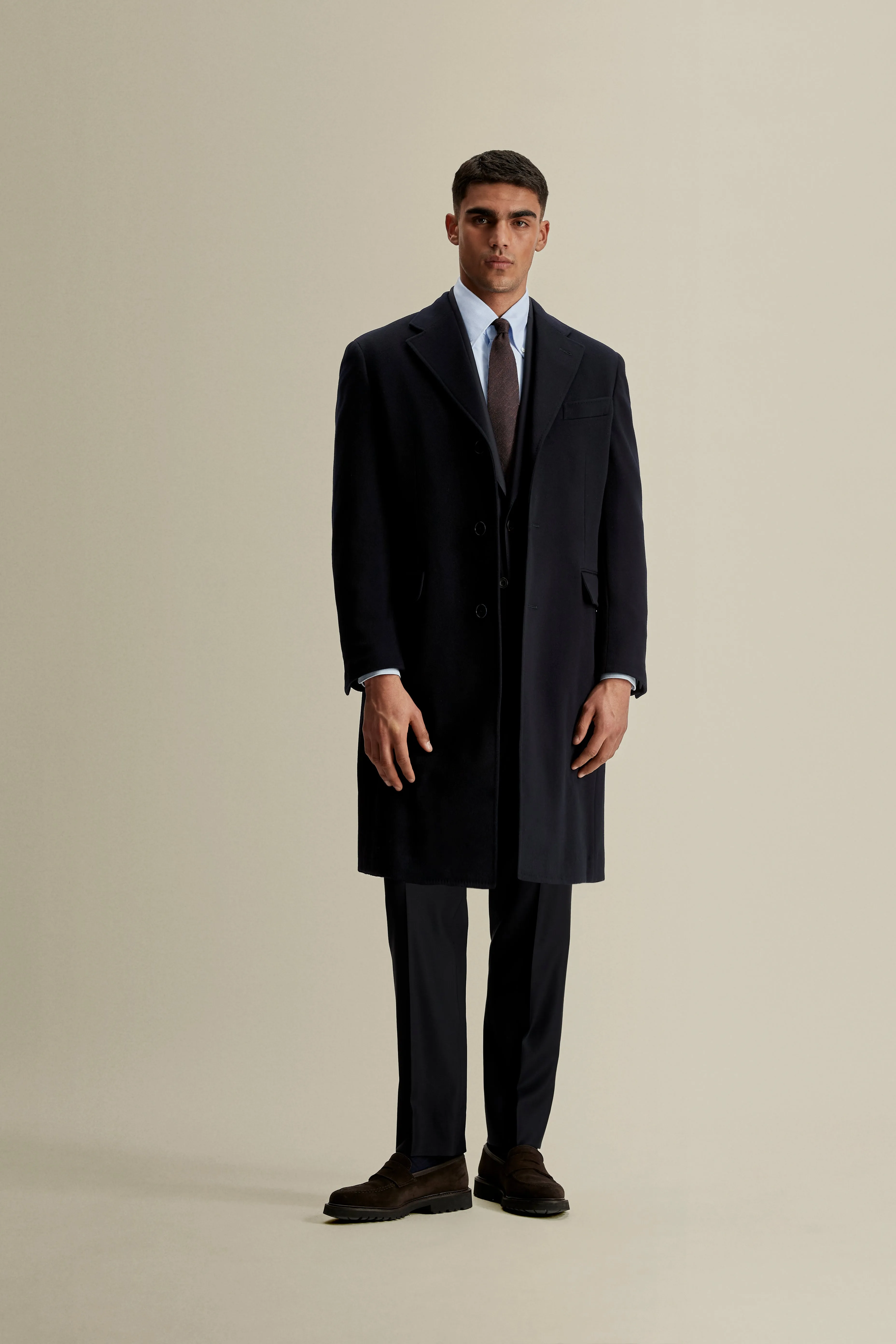 Wool Cashmere Single Breasted Overcoat