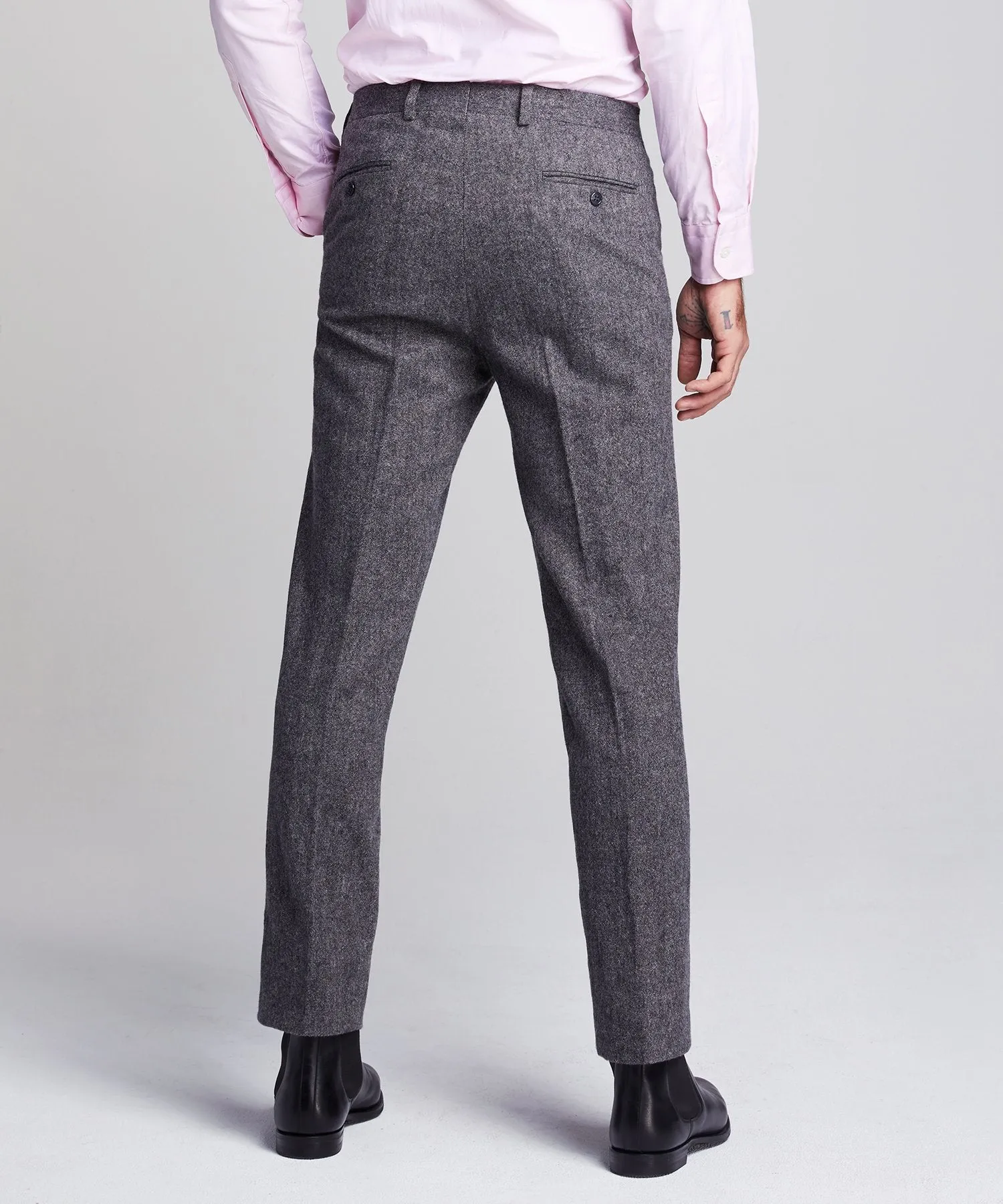 Wool Donegal Sutton Suit Trouser in Grey