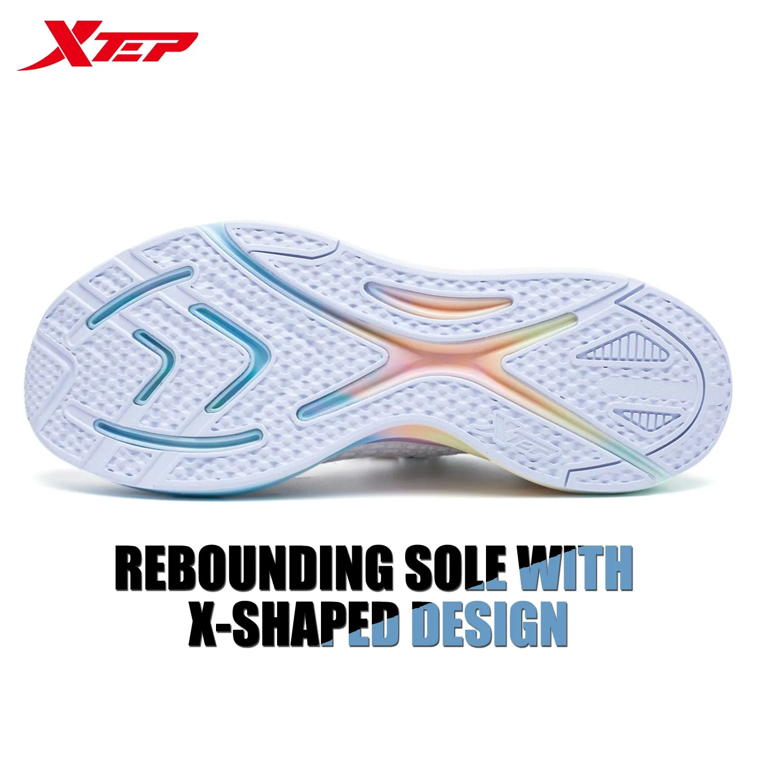 XTEP Beige White Women's Stylish Upper Flexible Sole Running Shoes with Rebounding (3 UK)