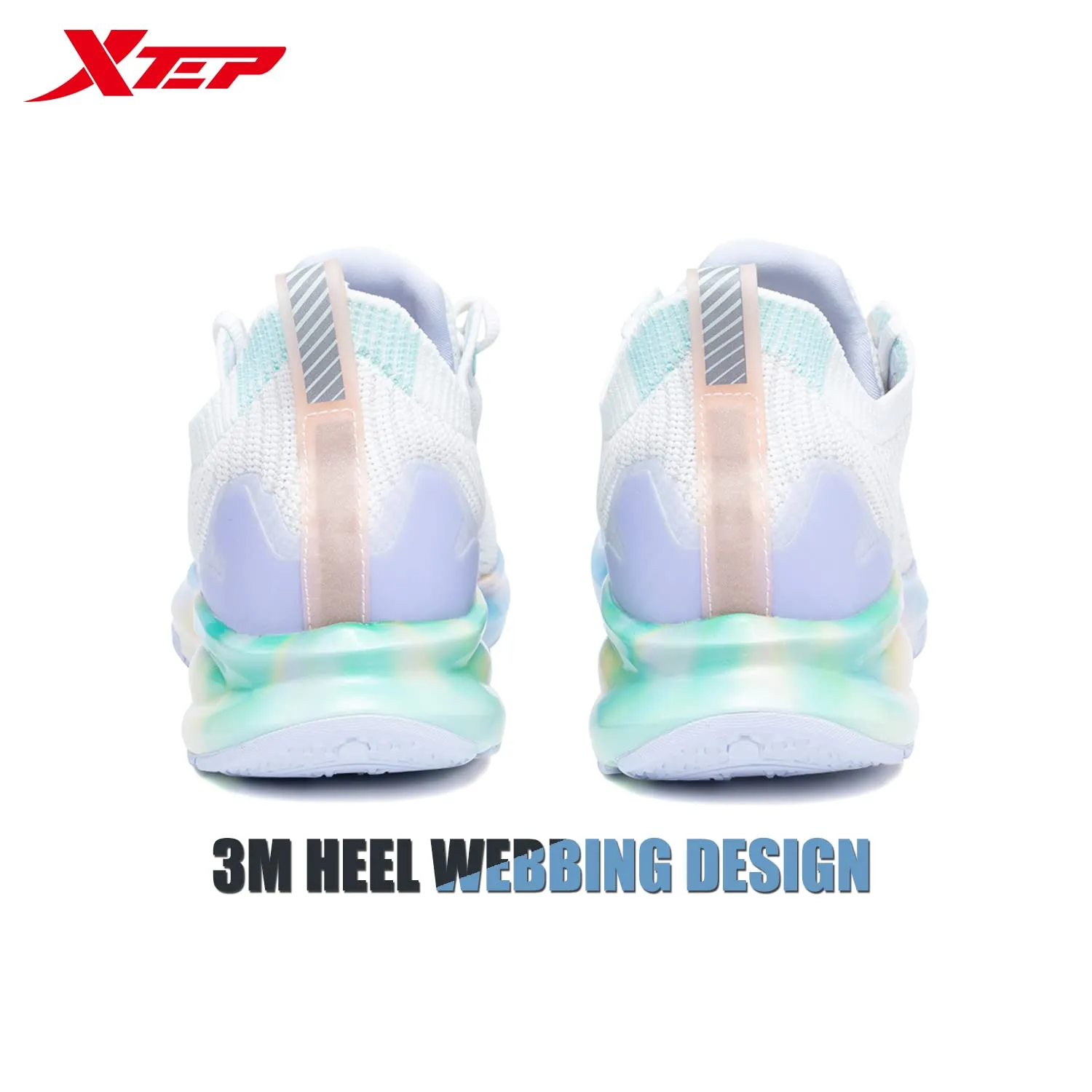 XTEP Beige White Women's Stylish Upper Flexible Sole Running Shoes with Rebounding (3 UK)