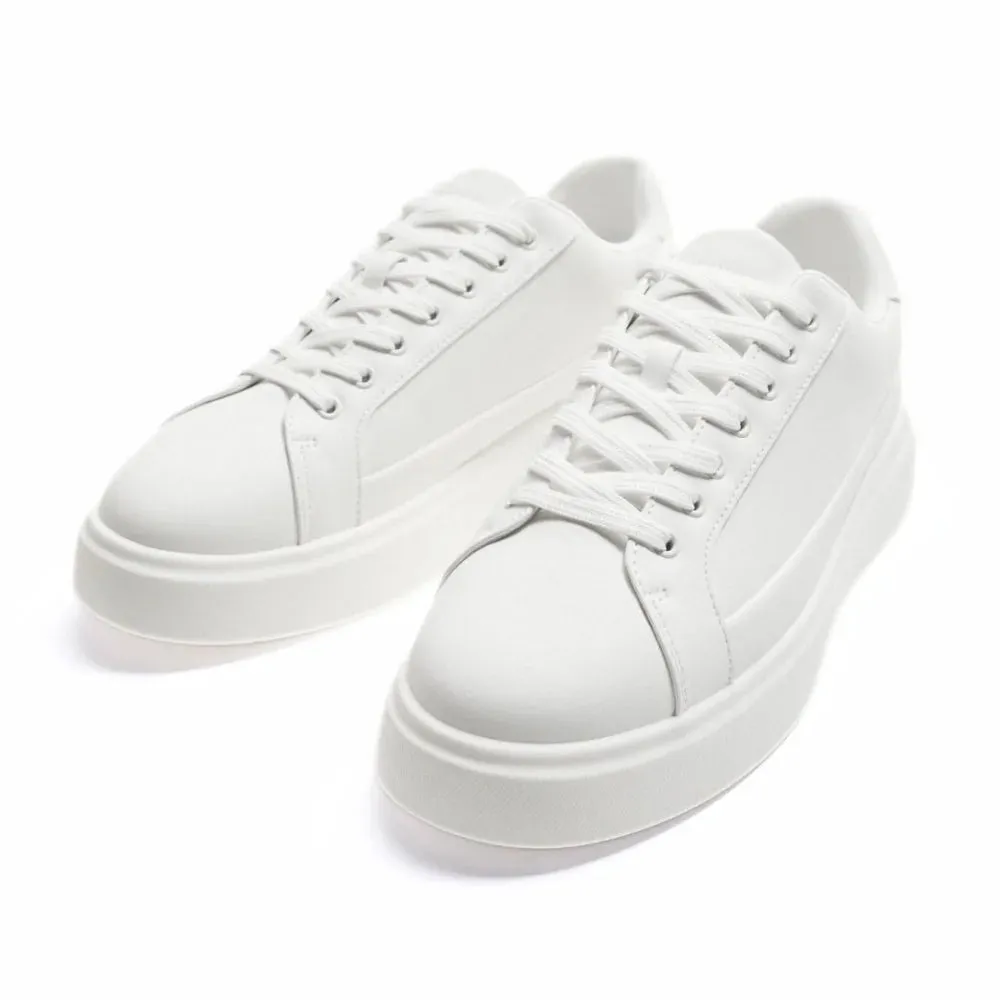 ZARA MONOCHROME CHUNKY SOLE SNEAKERS - WHT